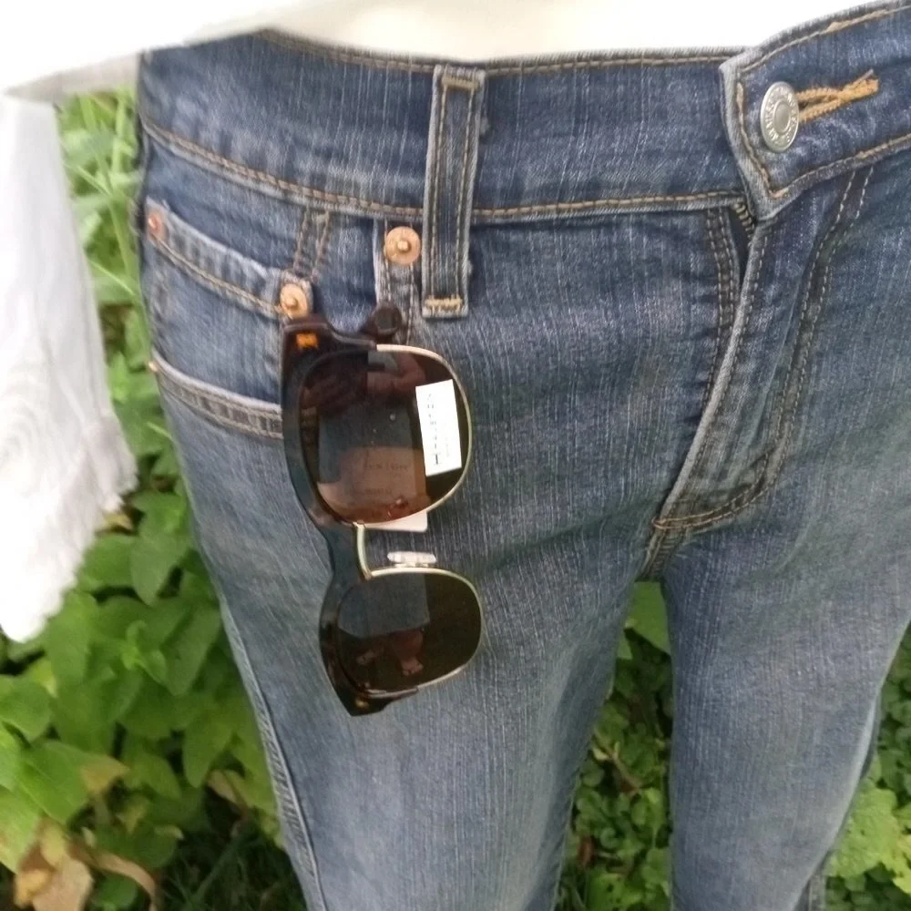 Halston Sunglasses Gold Rim Tortoise Shell Wayfarer NWT